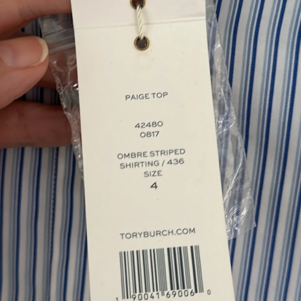NWT Tory Burch ombré striped shirt - Picture 5 of 7